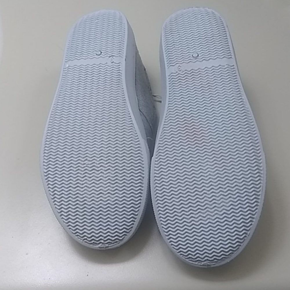 NEW Kids rimestones slip on tennis shoes terry cloth size 3 gray - Picture 3 of 9